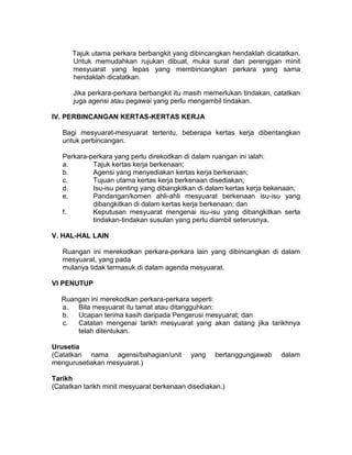 Format minit mesyuarat