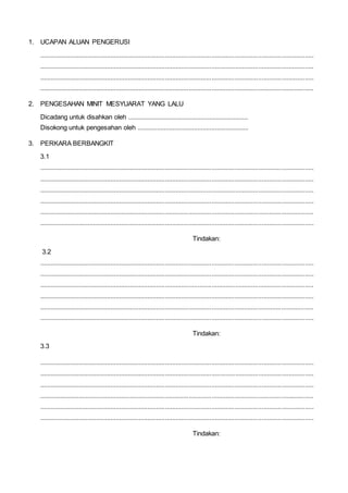 Format Minit Format minit mesyuarat | DOCX