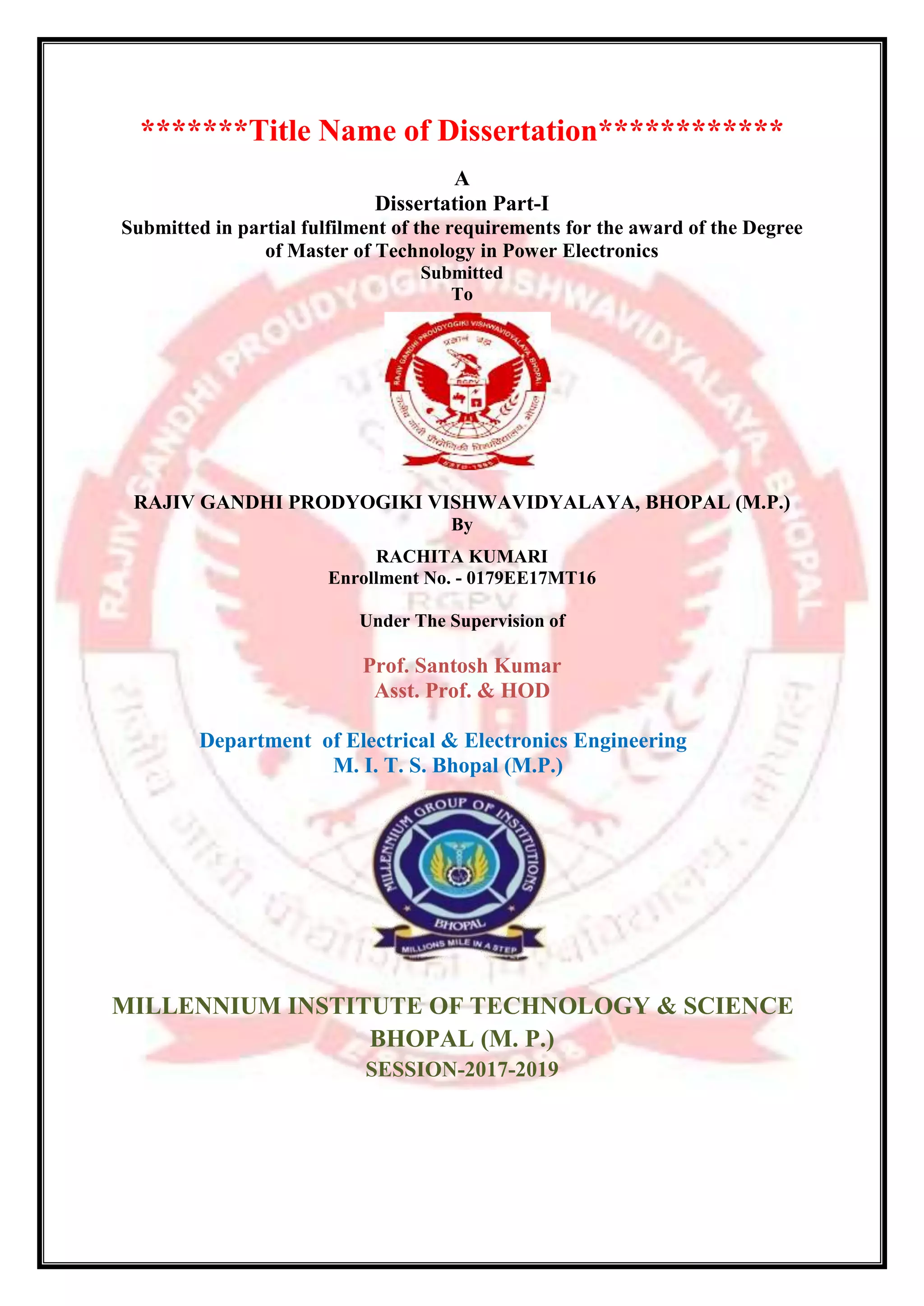 Format mtech synopsis | PDF