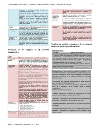 Universidad Nacional Abierta y a Distancia UNAD. Hernández Giovani, Fabricación de Billetes.
Premio Colombiano de Informática ACIS 2011
6
Propiedad de la empresa en el contexto
Organizativo.
Tecnicas de modelo communes o las tecnicas de
modelado de inteligencia artificial.
 