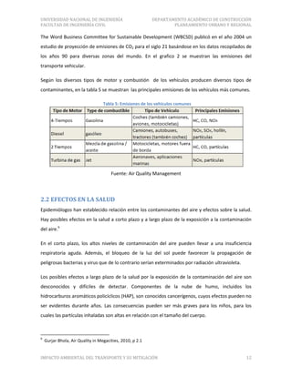 Formato impacto ambiental del transporte y su mitigación | PDF