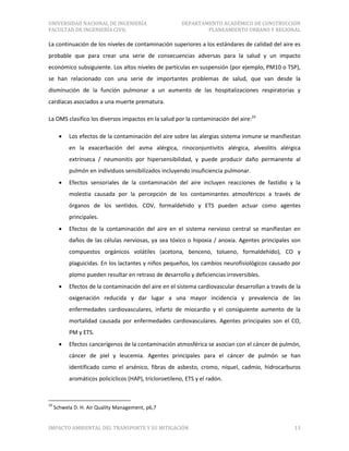 Formato impacto ambiental del transporte y su mitigación | PDF