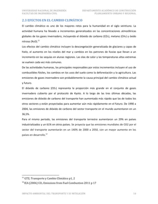 Formato impacto ambiental del transporte y su mitigación | PDF