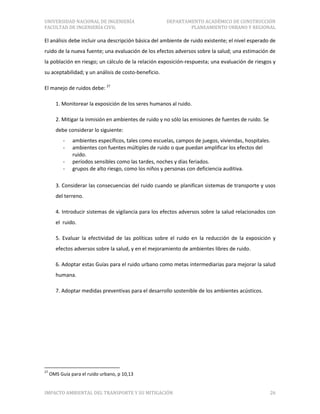 Formato impacto ambiental del transporte y su mitigación | PDF