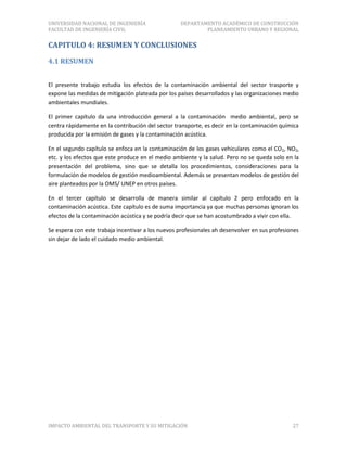 Formato impacto ambiental del transporte y su mitigación | PDF
