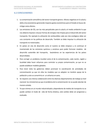 Formato impacto ambiental del transporte y su mitigación | PDF