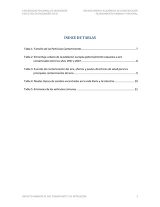 Formato impacto ambiental del transporte y su mitigación | PDF