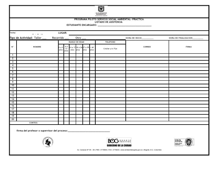 formatos para listas de asistencia
