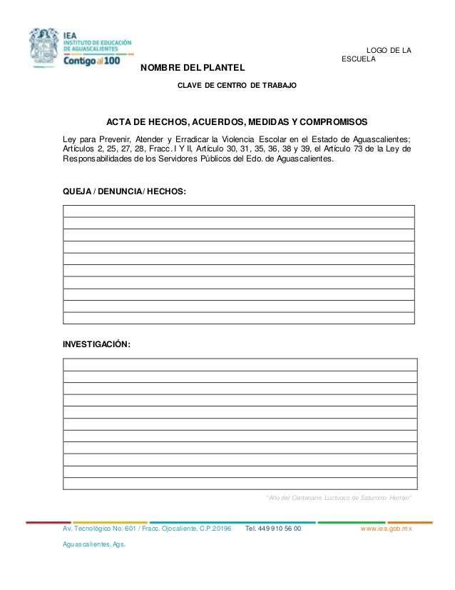 Formato acta de hechos, acuerdos, medidas y compromisos (1)