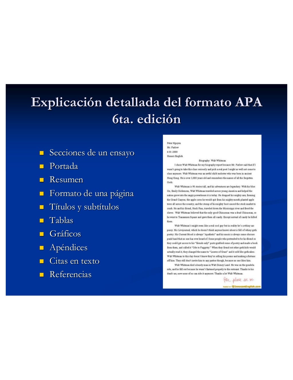 Formato apa sexta edición