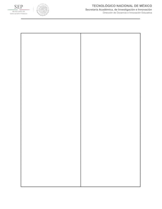 TECNOLÓGICO NACIONAL DE MÉXICO
Secretaría Académica, de Investigación e Innovación
Dirección de Docencia e Innovación Educativa
 