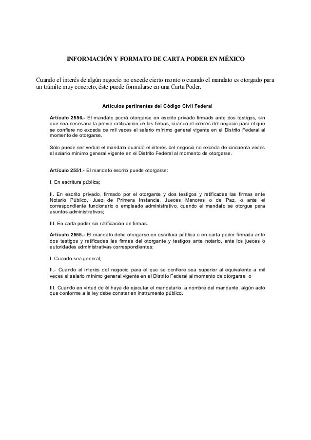 Formato carta poder