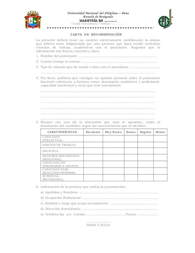 formato para carta
