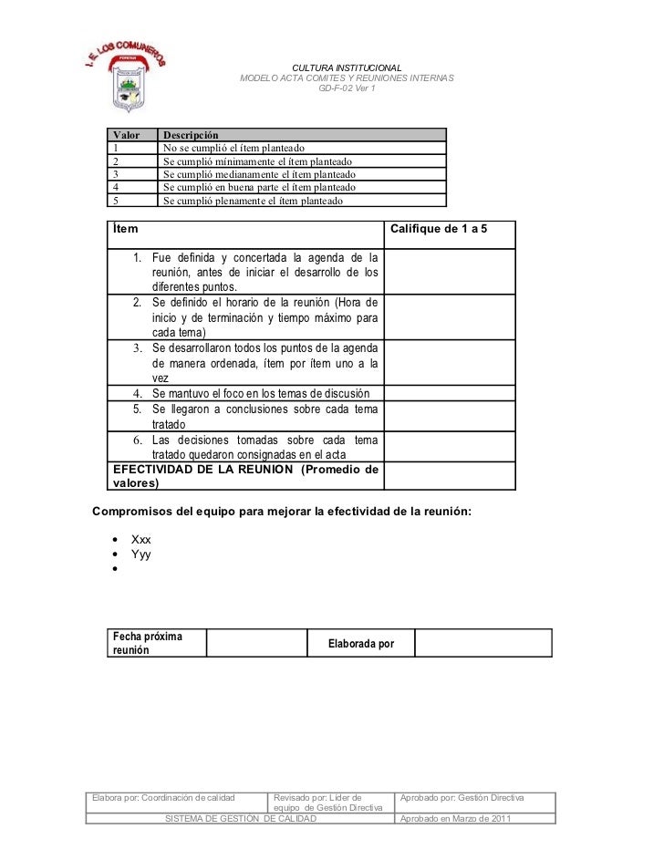 formato de acta de reuni 243 n formato acta de reunion excel
