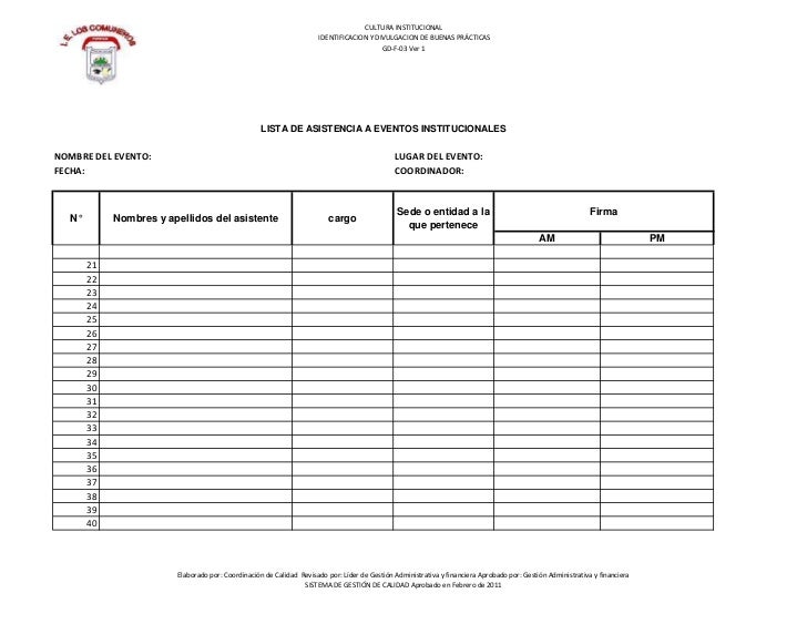 formato de asistencias