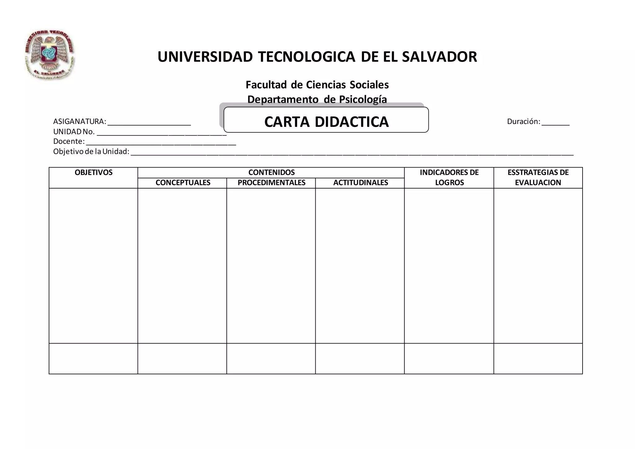 Formato de carta didactica | DOCX
