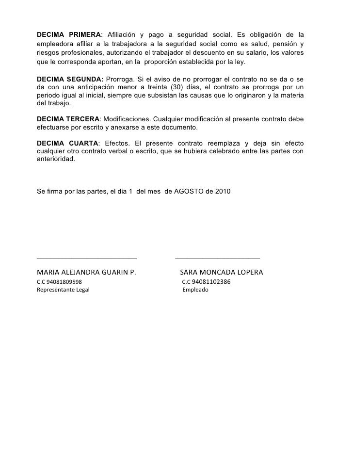 Formato de contrato