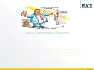 Ley de Comunicación del Ecuador
TÍTULO II
Principios y derechos
CAPÍTULO I
Principios
Art. 10.- Normas deontológicas.- Todas las personas naturales o jurídicas que
participen en el proceso comunicacional deberán considerar las siguientes normas
mínimas, de acuerdo a las características propias de los medios que utilizan para
difundir información y opiniones:
Fuente: http://www.asambleanacional.gob.ec/system/files/ley_organica_comunicacion.pdf
 