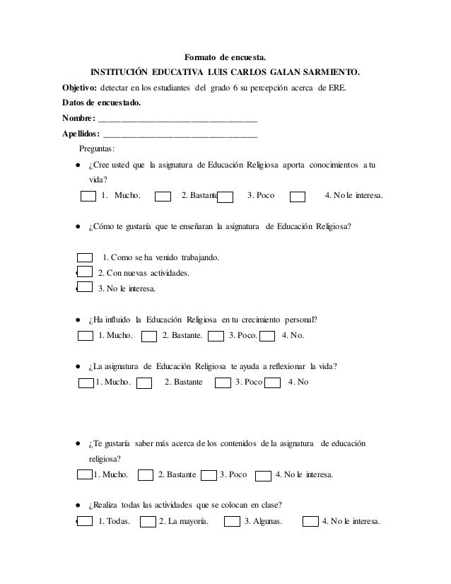 formato de encuesta