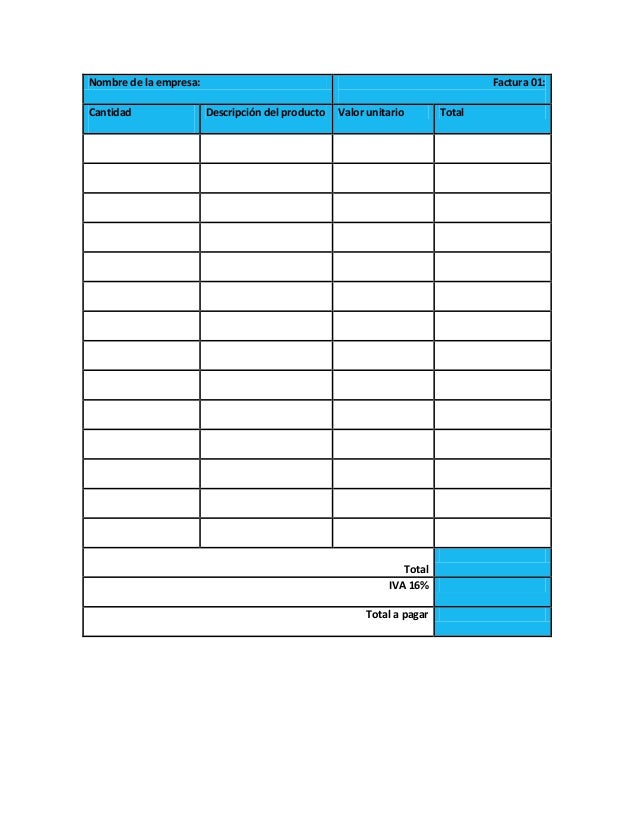 formato de factura