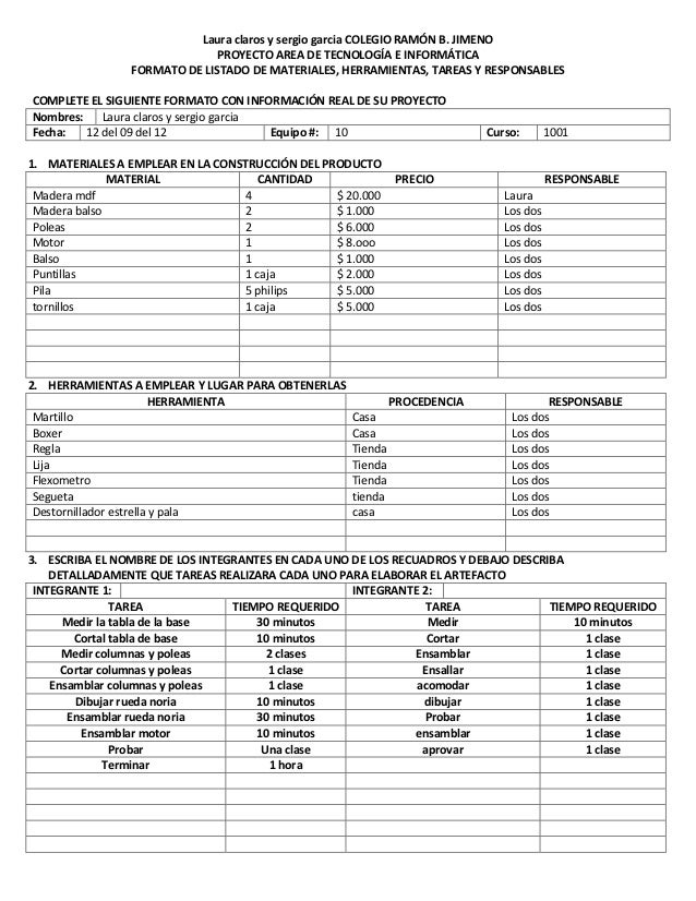 formato lista de precios