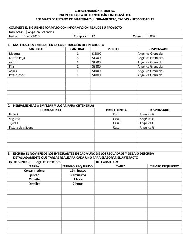 formato lista de precios