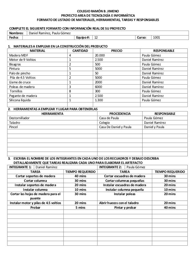 formato lista de precios