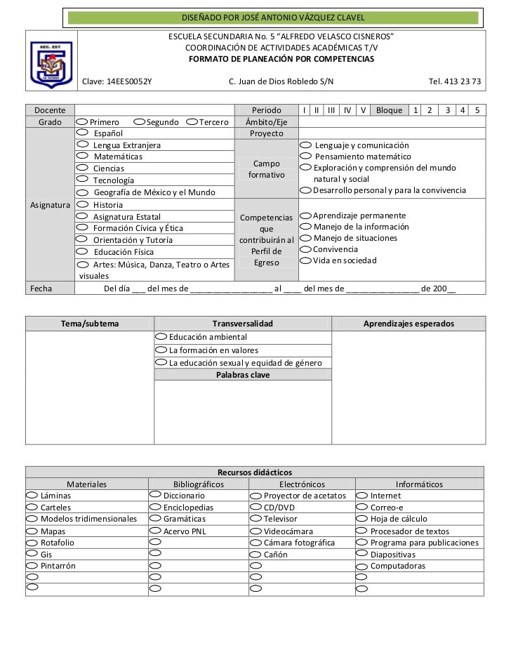 Formato De Planeacin Didctica Secundaria | formato de planeaci 243 n por competencias Formato De Planeacin Didctica Secundaria | formato de planeaci 243 n por competencias
