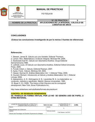 Secretaría de Educación
Subsecretaría de Educación Media
Superior y Superior
MANUAL DE PRÁCTICAS
FO-TESJI-54
Nº. DE PRACTI...
