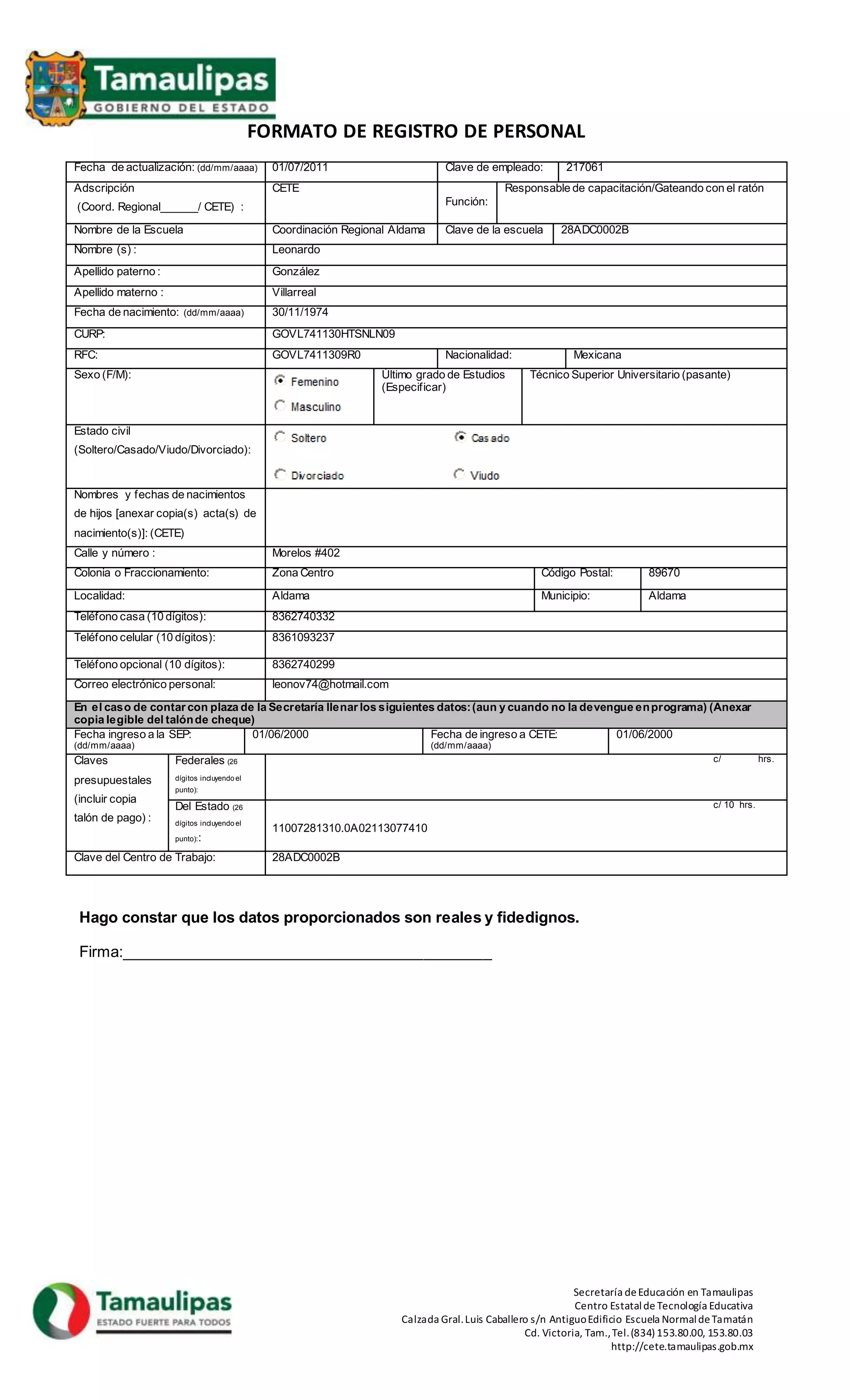 Formato De Registro De Personal DOCX formato-de-registro-de-personal-docx