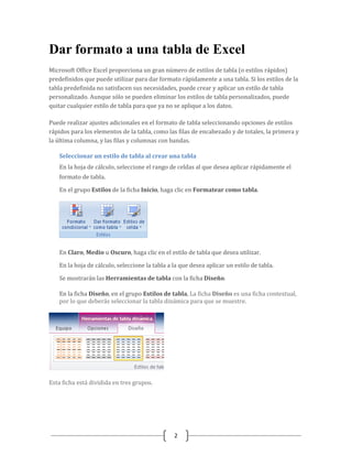 Formato de tabla excel | PDF