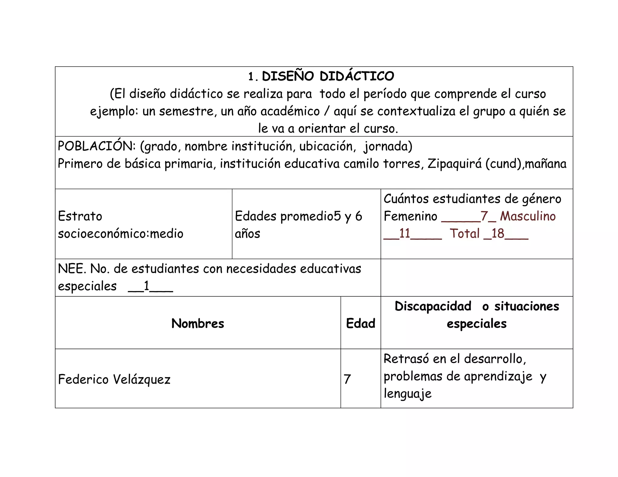 Formato diseño didactico | DOCX