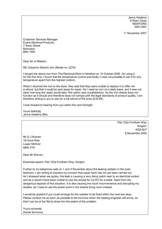 Format Of A Letter Of Complaint Published | Pdf