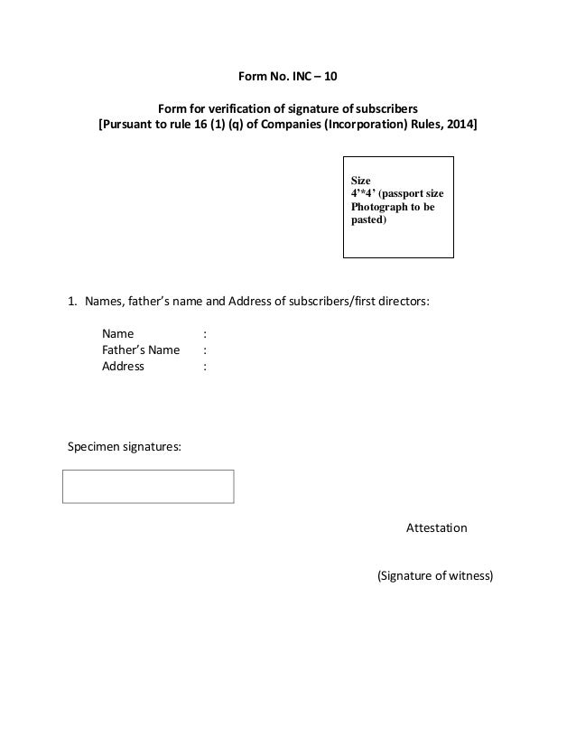 specimen format