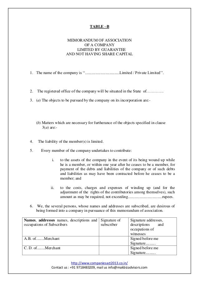 Moa Of Company How To Get A Memorandum And An Article Of Association Moa Of Company How To Get A Memorandum And An Article Of Association