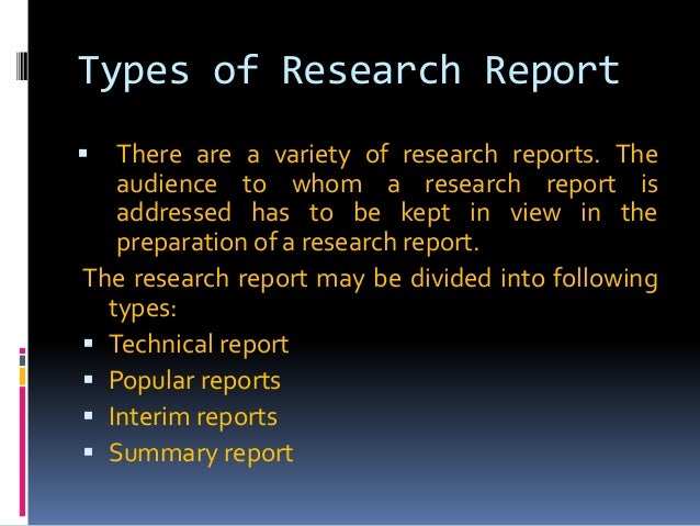 different types of research reports in counseling