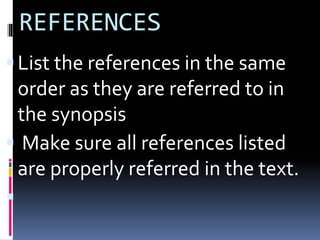 Format of synopsis | PPT