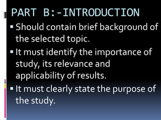 Format of synopsis | PPT