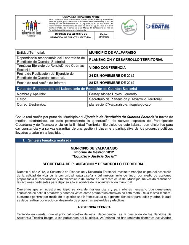 Formato informe ejercicio rendición de cuentas 24112012