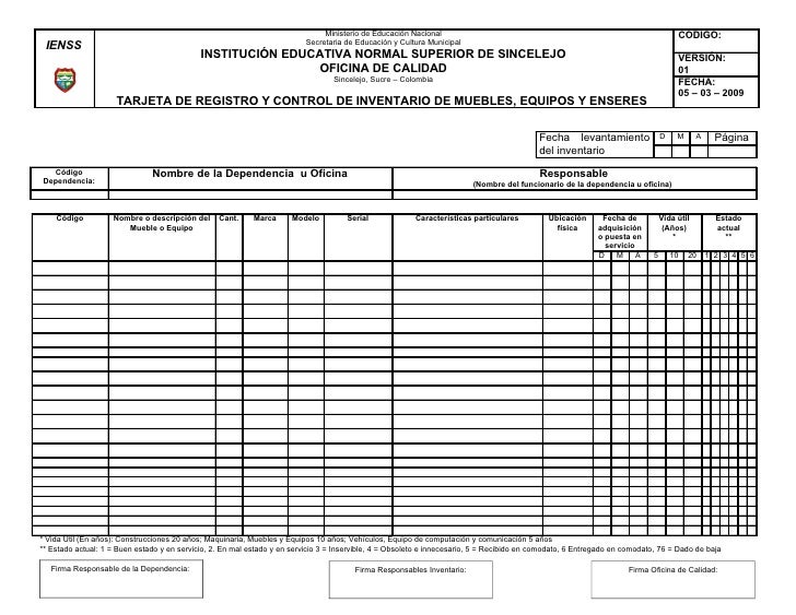 formato de informe de inventario