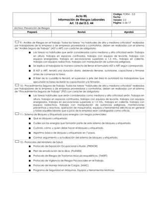 Form Example Irl FORMATO IRL ODI DS 44 OBLIGACION DE INFORMAR GENERICO | DOCX