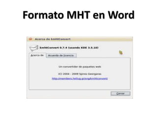 Formato MHT en Word
 
