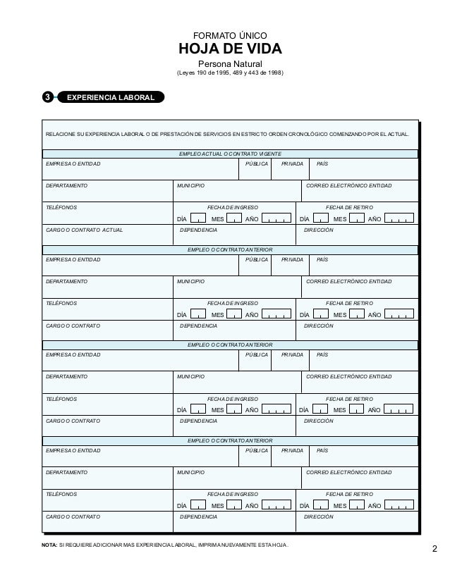 FORMATO UNICO HOJA DE VIDA PDF DOWNLOAD FORMATO UNICO HOJA DE VIDA PDF DOWNLOAD
