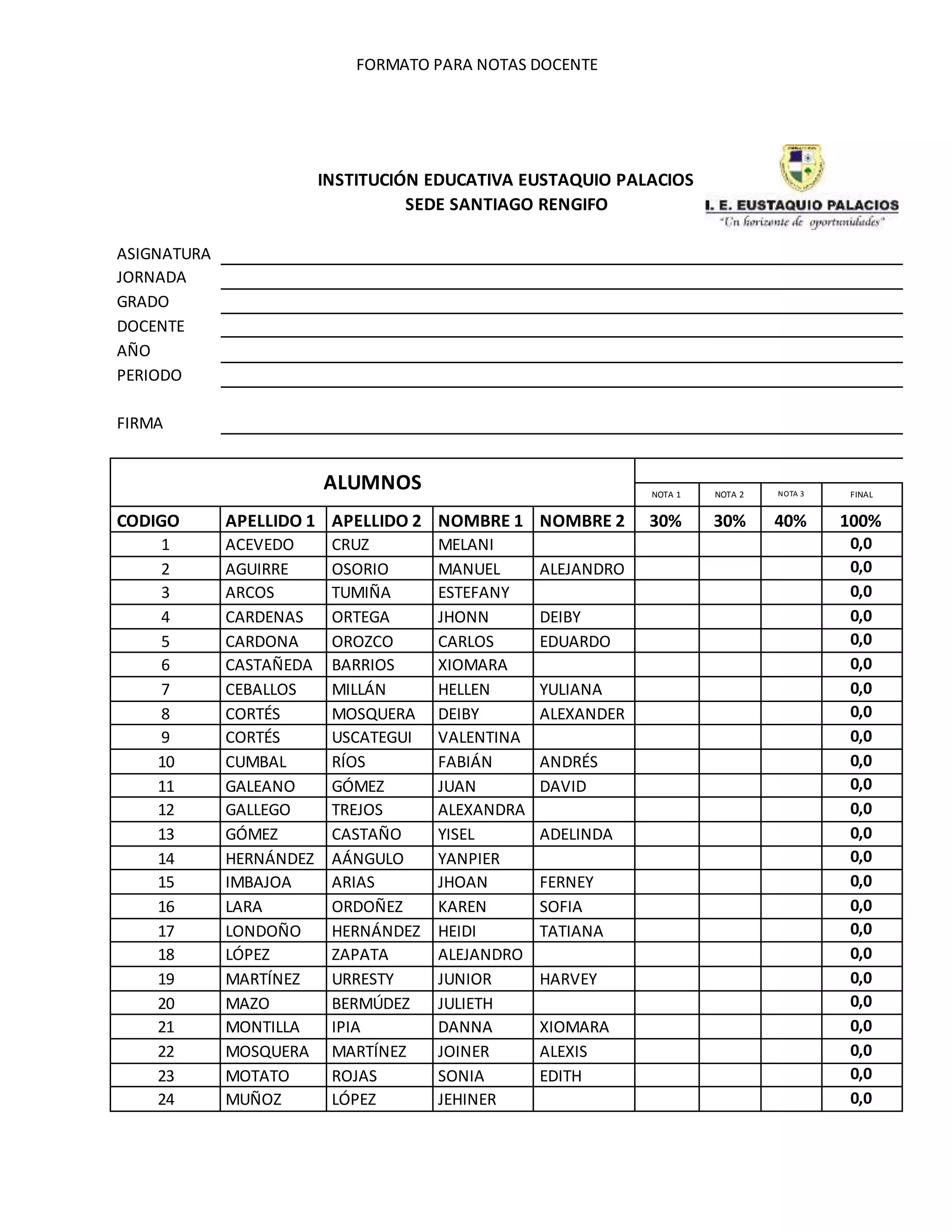 Formato notas docente | DOCX