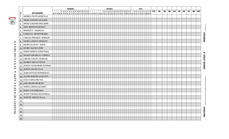 formato lista de asistencia