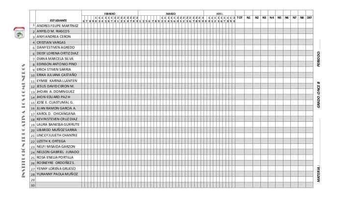 formatos para listas de asistencia