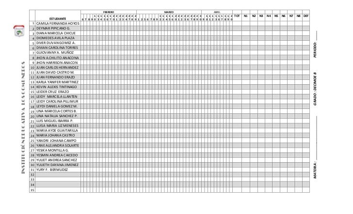 formatos para listas de asistencia