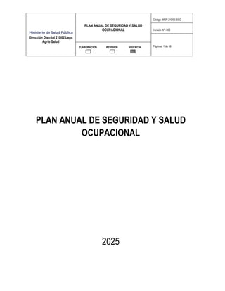 Plan Anual de Salud y Seguridad Ocupacional | PDF