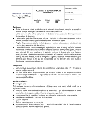 Plan Anual de Salud y Seguridad Ocupacional | PDF