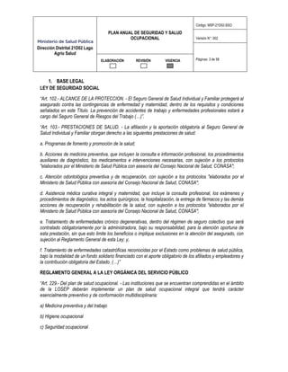 Plan Anual de Salud y Seguridad Ocupacional | PDF